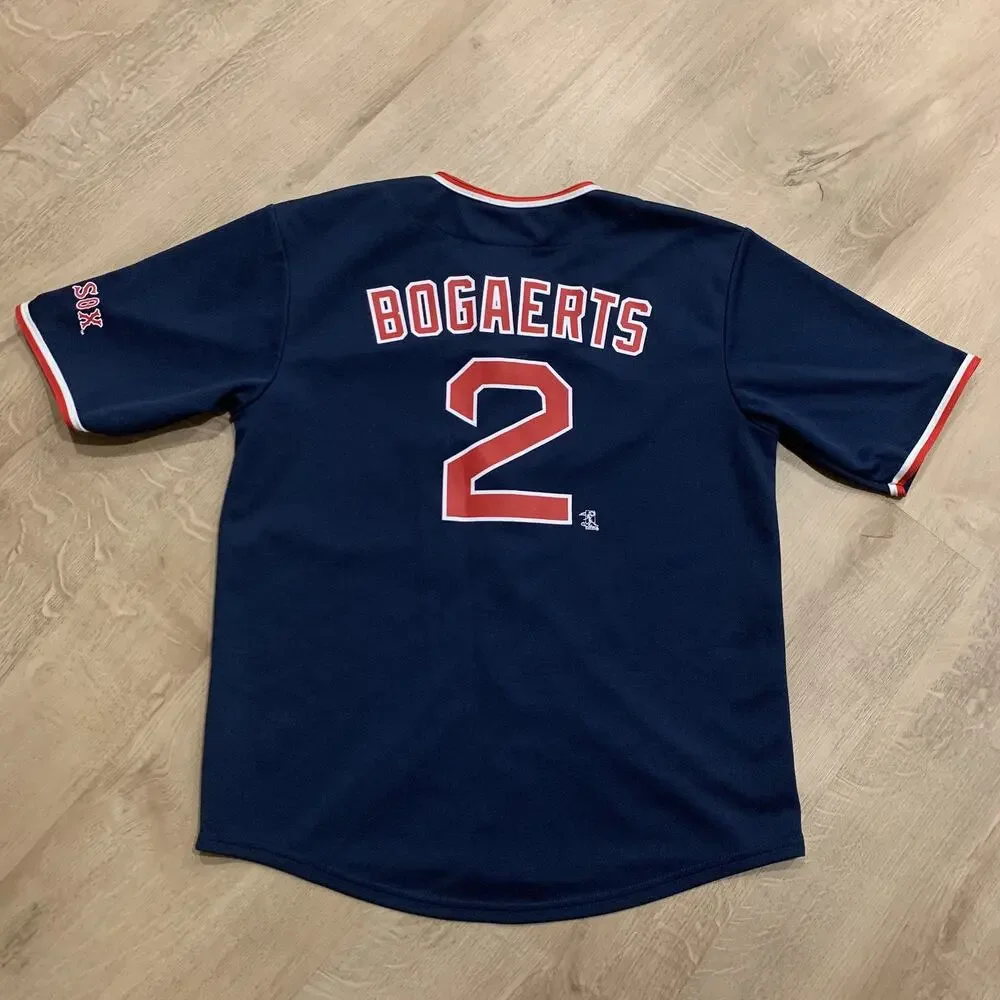 MLB Genuine Boston Red Sox Xander Bogaerts #2 Youth Boys XL 16/18 Jersey Navy